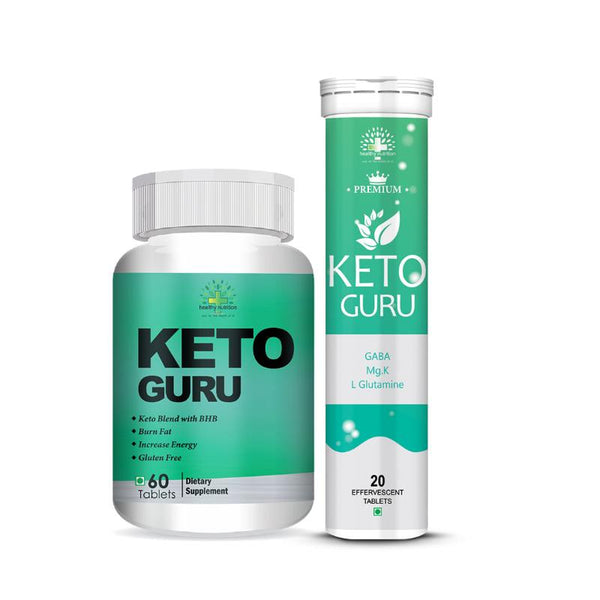 Keto guru 60 Tablets with Keto Guru 20 Effervescent Tablets for Weight loss (80 Tablets)